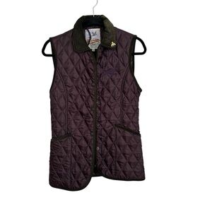John Partridge England 1021 Moorland Gilet Women’s Maroon & Black Vest Sz XS GUC